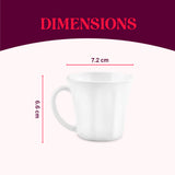 Borosil Larah Octa Mug Set, White