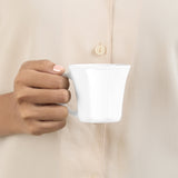 Borosil Larah Octa Mug Set, White