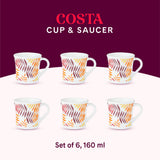 Borosil Larah Crysta Costa Mug Set