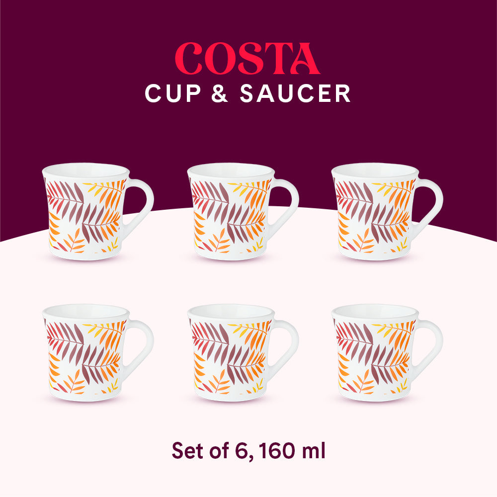 Borosil Larah Crysta Costa Mug Set