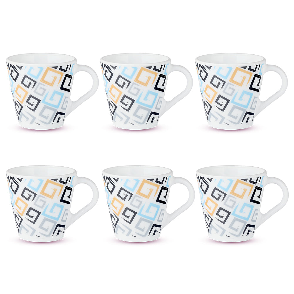 Borosil Larah Novelty Ember Mug, Set of 6, 160ml