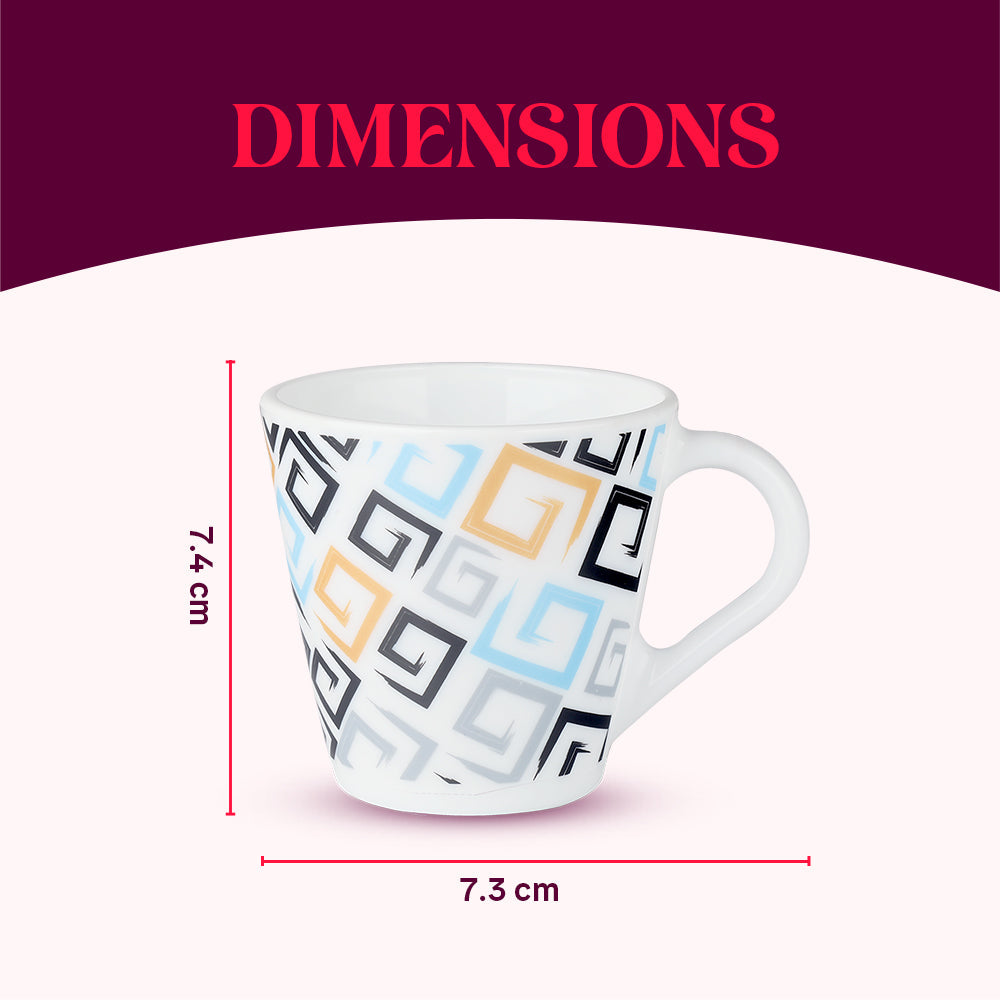 Borosil Larah Novelty Ember Mug, Set of 6, 160ml