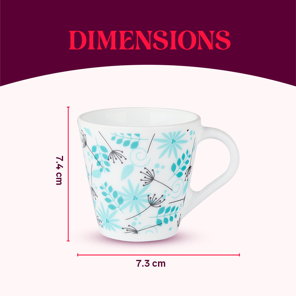 Borosil Larah Novelty Stardust Mug Set, 160ml x 6