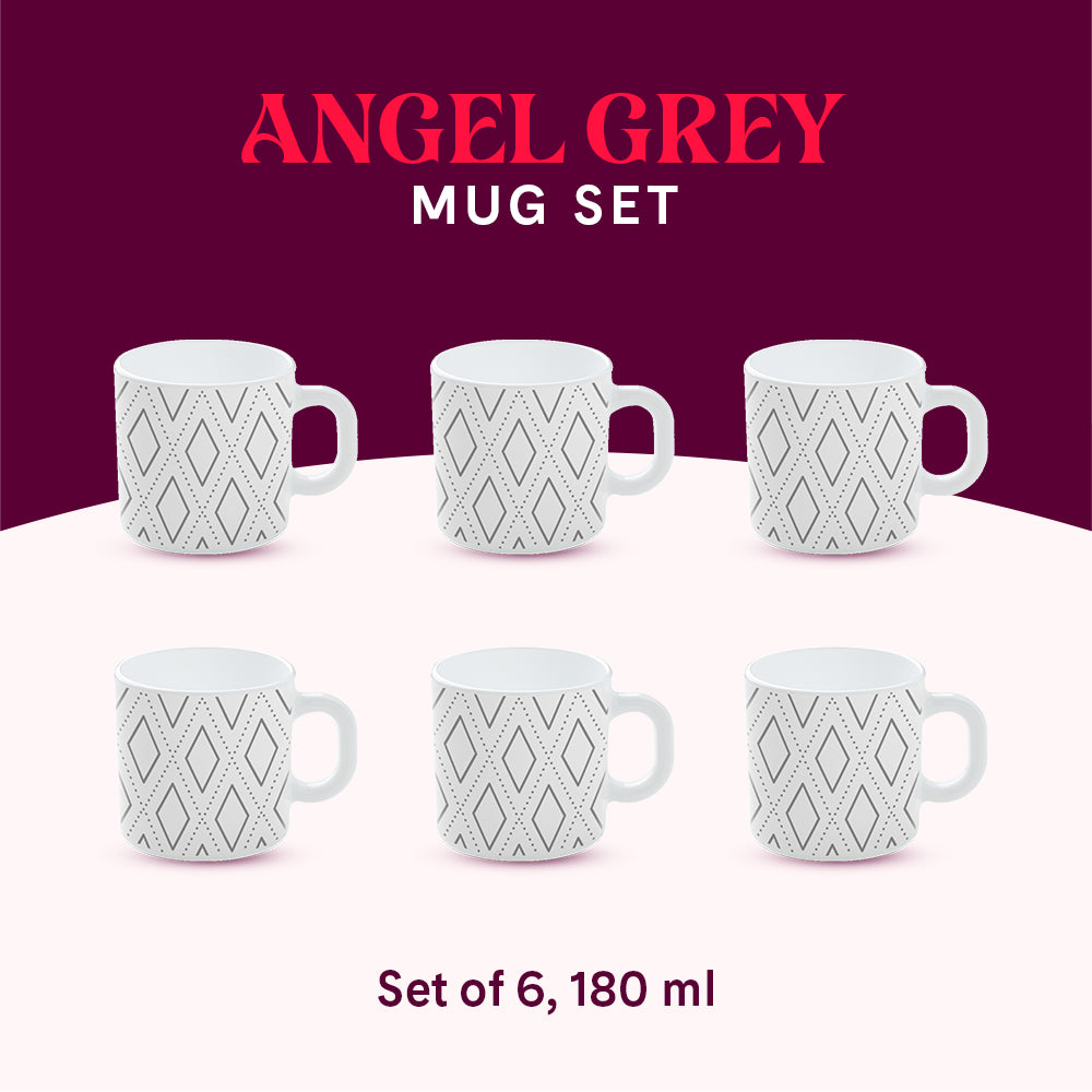 Borosil Larah Vintage Mug Set of 6, 180ml