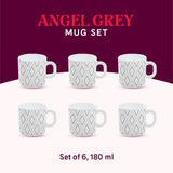 Borosil Larah Vintage Mug Set of 6, 180ml