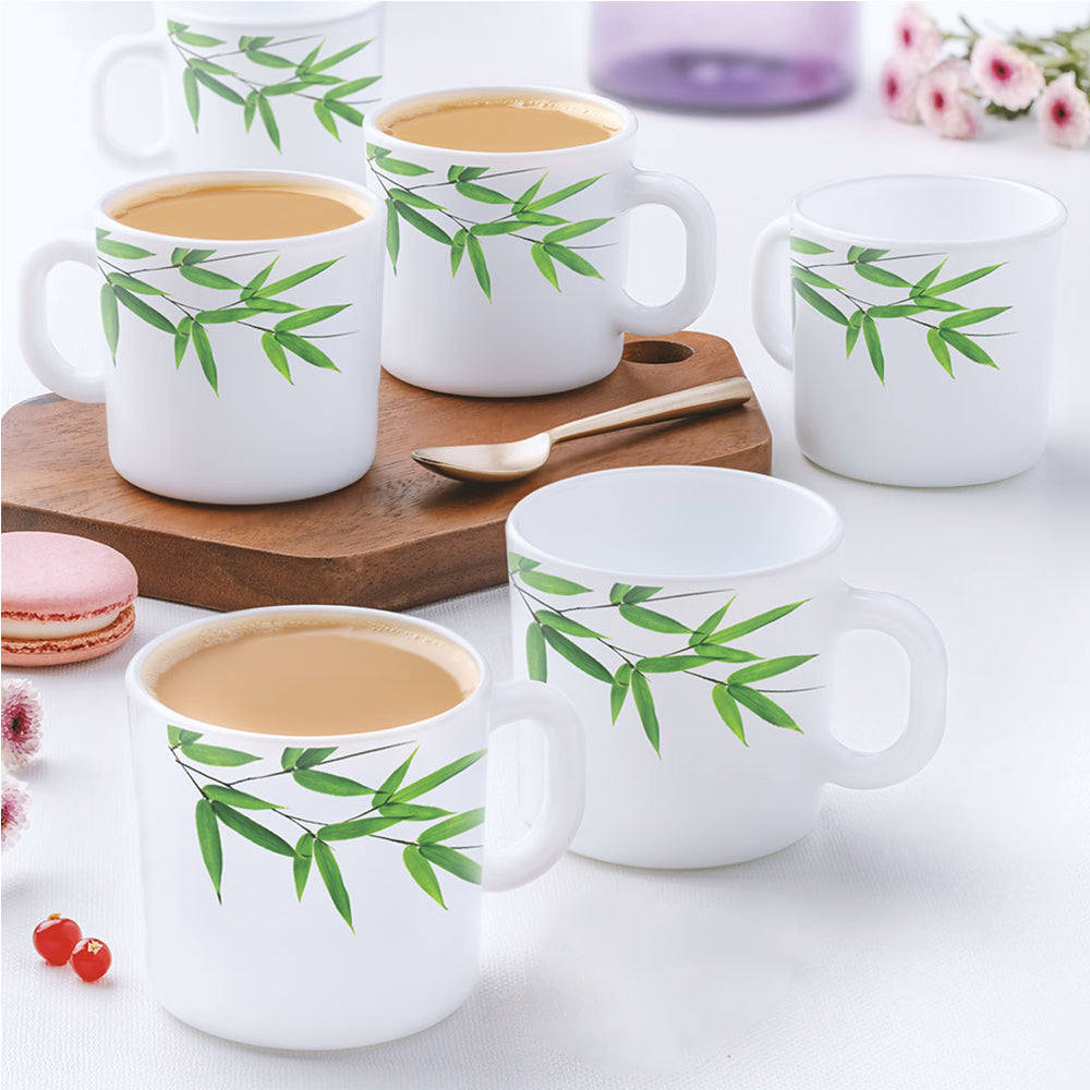 Borosil Larah Bamboo Leaves Mug Set