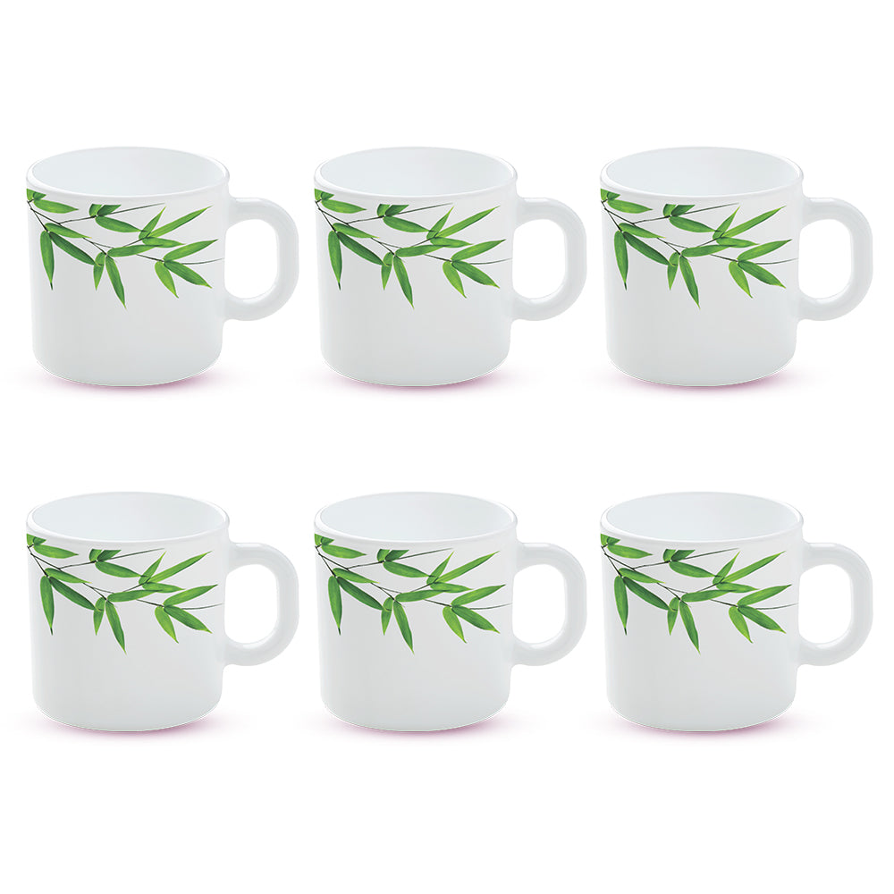 Borosil Larah Bamboo Leaves Mug Set