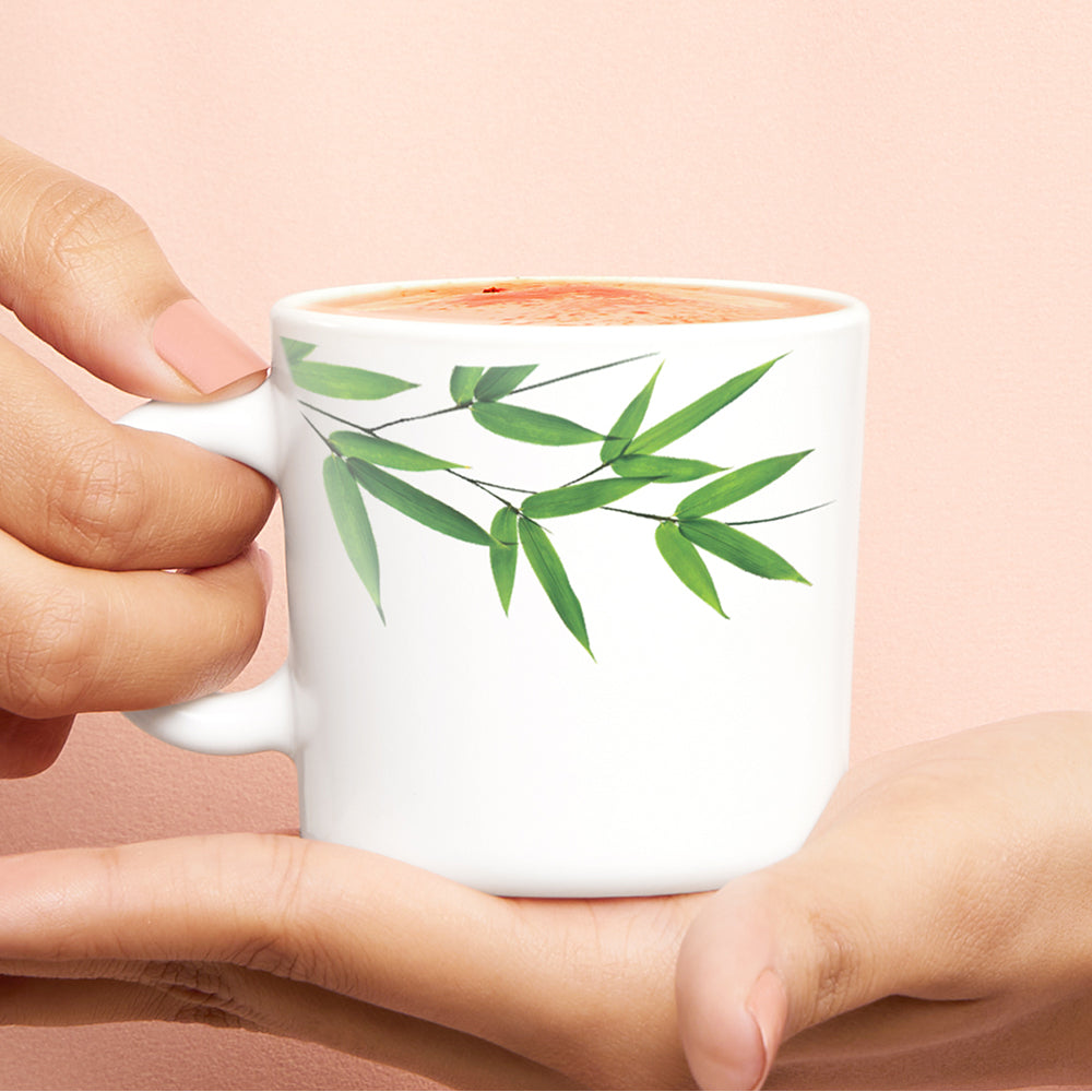 Borosil Larah Bamboo Leaves Mug Set
