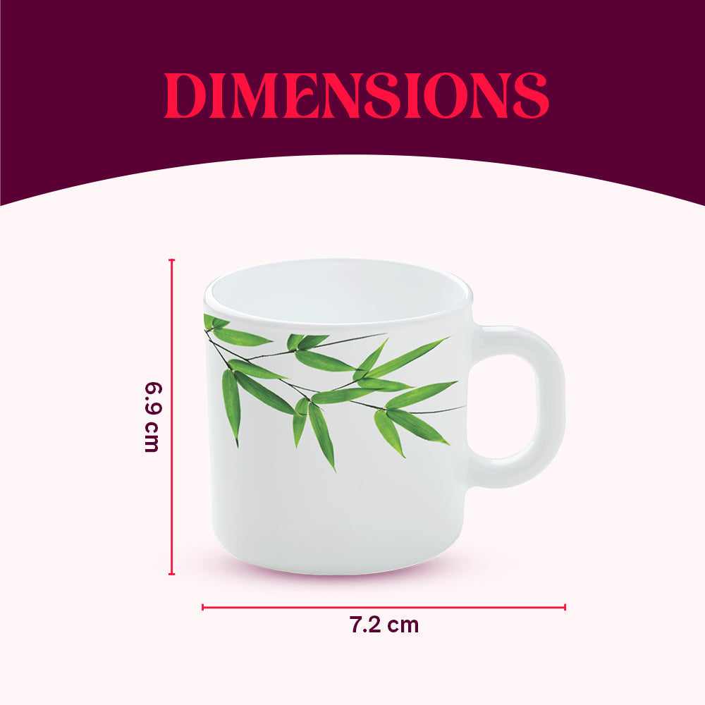 Borosil Larah Bamboo Leaves Mug Set