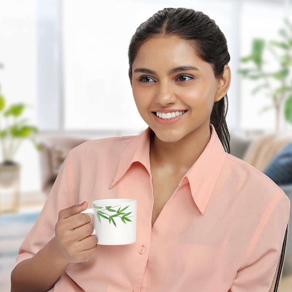 Borosil Larah Bamboo Leaves Mug Set