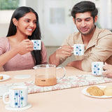Borosil Larah Bluebell Mug Set, 180ml x 6