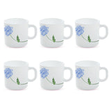 Borosil Larah Mist Mug Set of 6 180ml, Blue