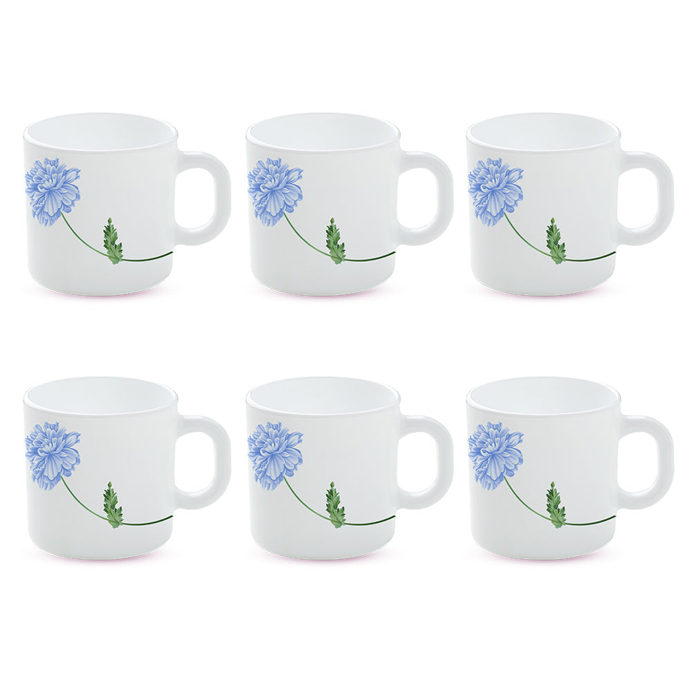 Borosil Larah Mist Mug Set of 6 180ml, Blue