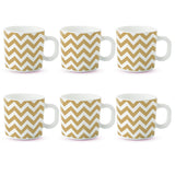 Borosil Larah Gold Waves Mug Set of 6, 180ml