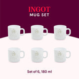 Larah Ingot Mug Set, 180ml X 6