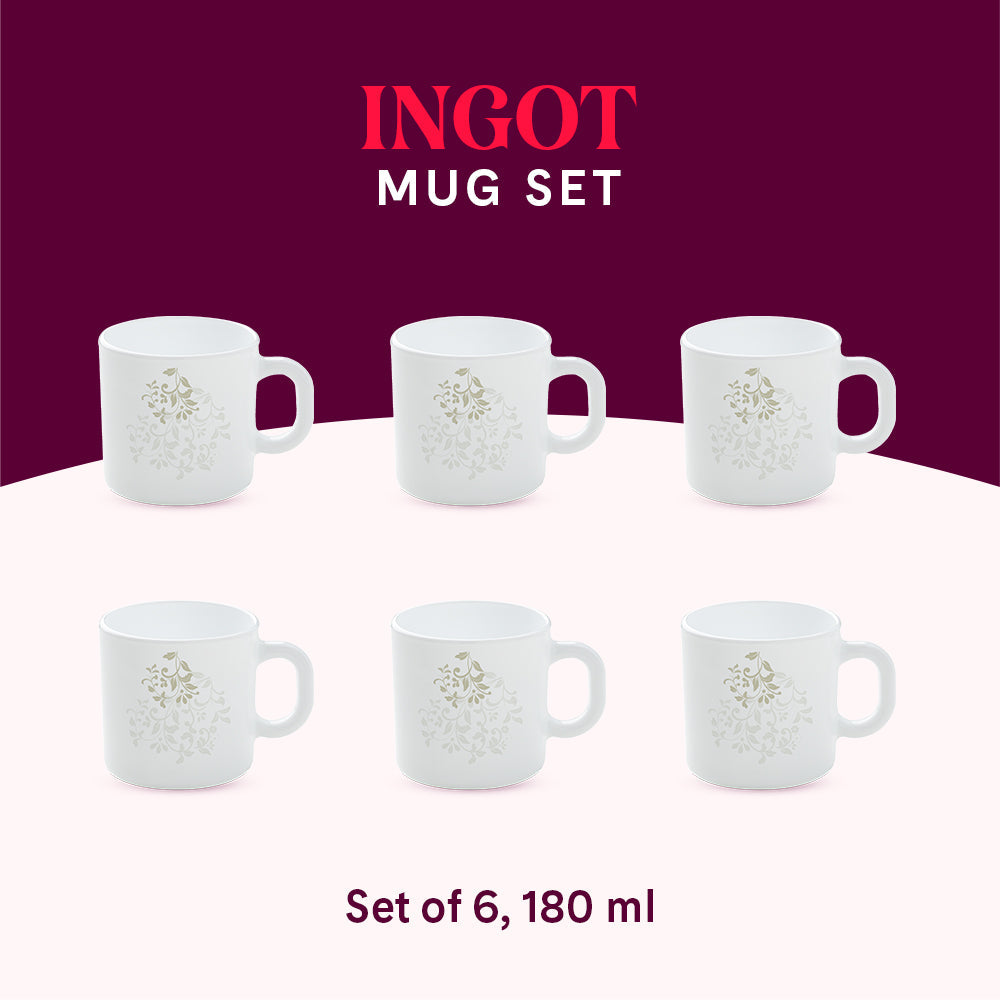 Larah Ingot Mug Set, 180ml X 6