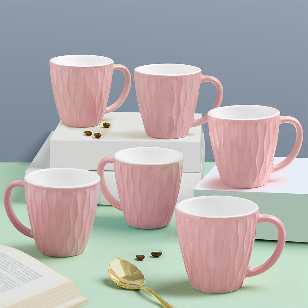 Borosil Larah Curl Cup Set  of 6, 200ml