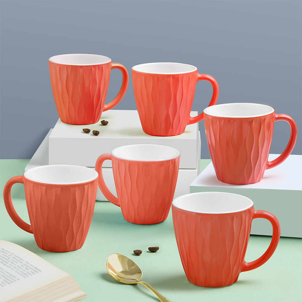 Borosil Larah Curl Cup Set  of 6, 200ml