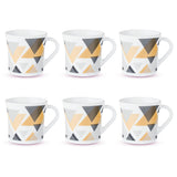 Borosil Larah Crysta Nivaah Mug Set, Set of 6, 210ml