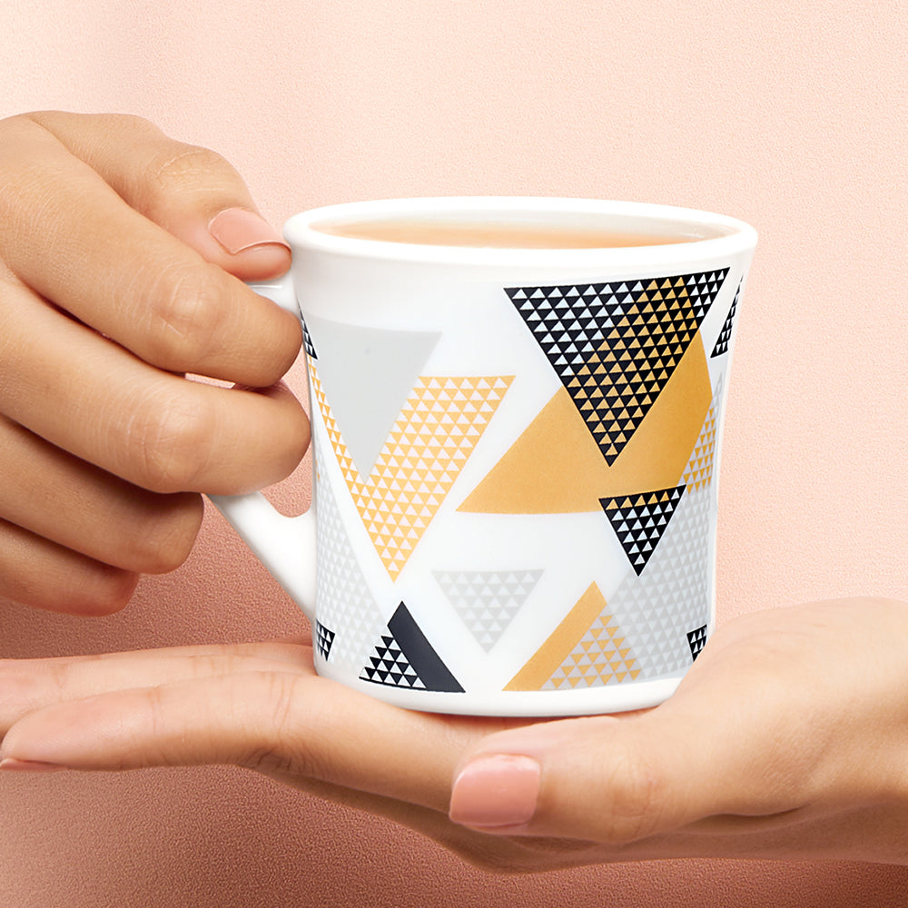 Borosil Larah Crysta Nivaah Mug Set, Set of 6, 210ml