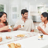 Borosil Larah Crysta Nivaah Mug Set, Set of 6, 210ml