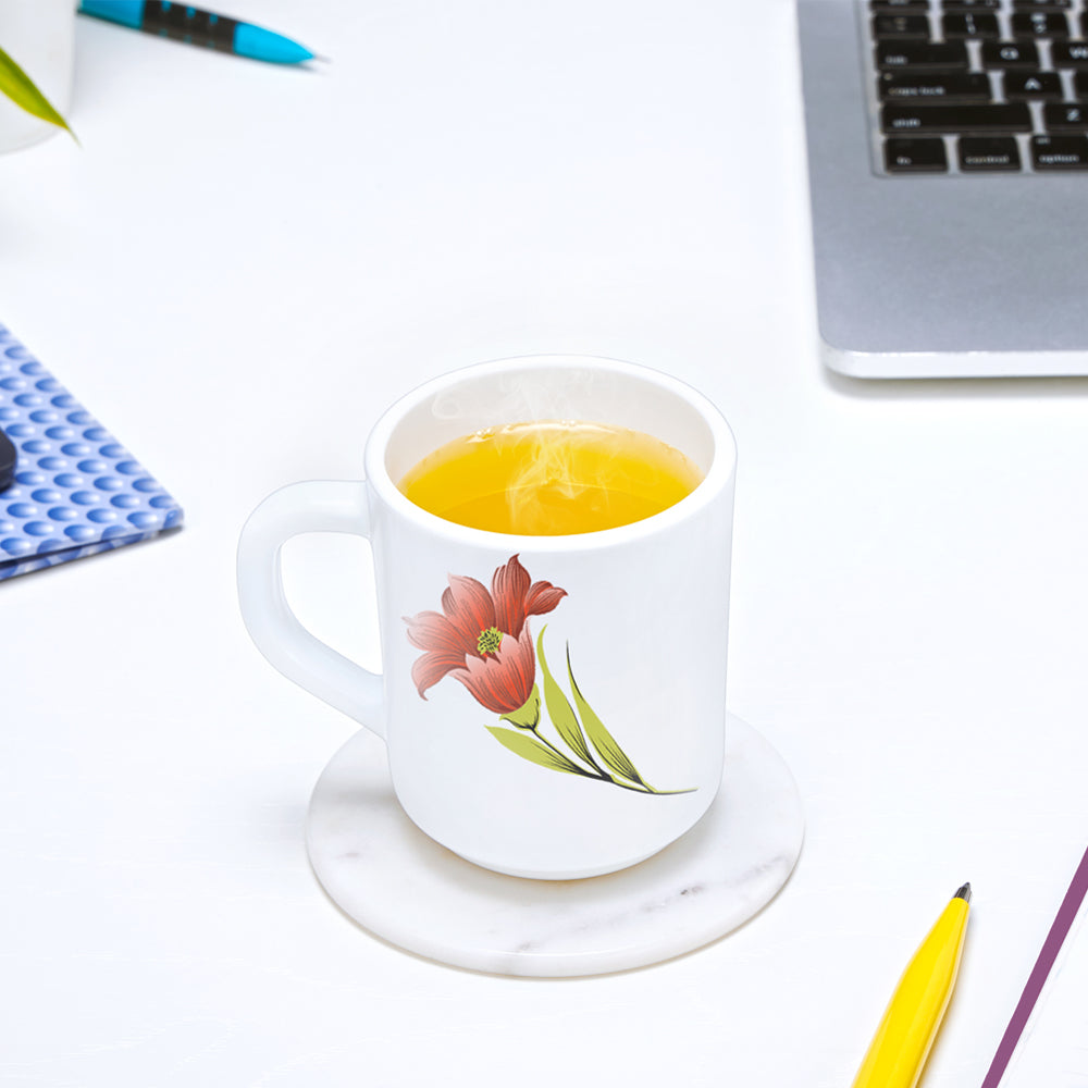 Borosil Larah Red Iris Mug Set