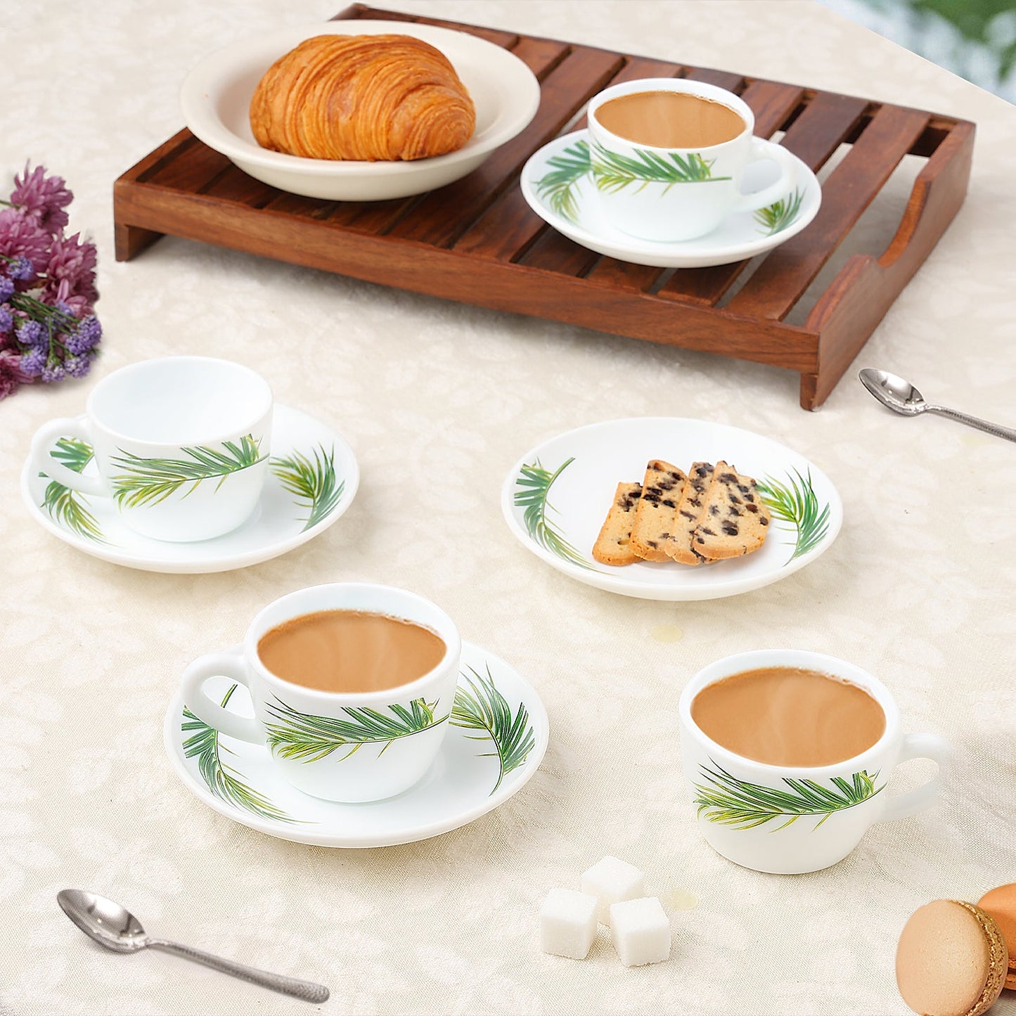 Borosil Larah Crescent Cup n Saucer Set