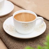Borosil Larah Ingot Cup n Saucer Set  of 8, 140ml