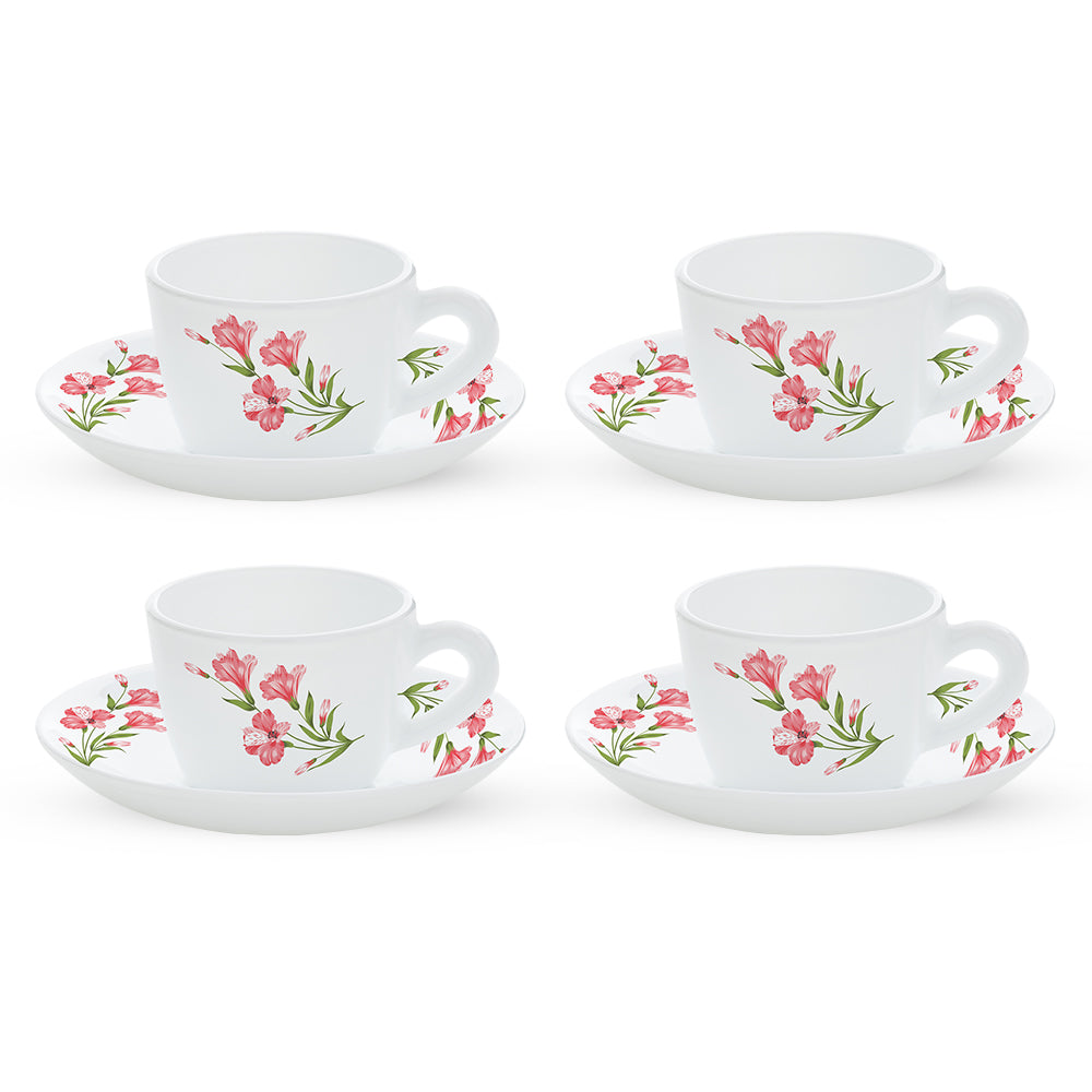 Borosil Larah Marina Peach Cup n Saucer Set