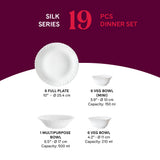Borosil Larah Kora 19 pc Dinner Set 19 pic