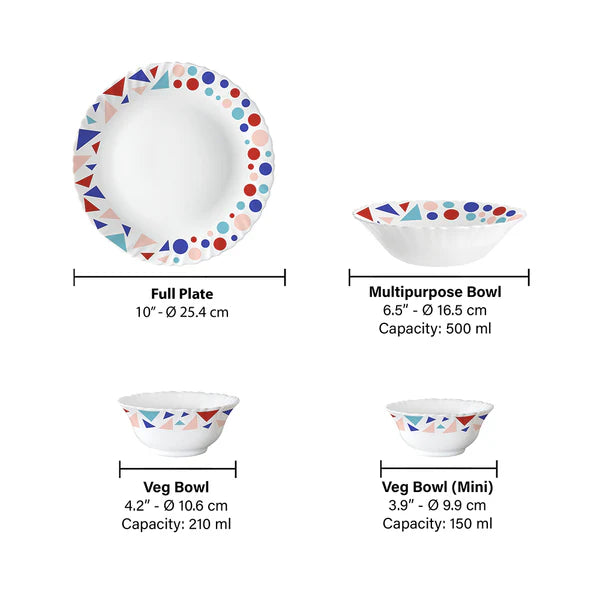 Borosil Larah Speckle 19 pc Dinner