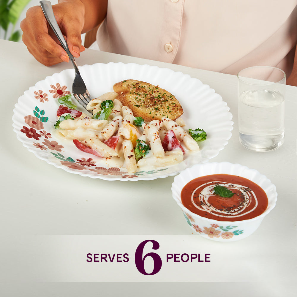 Borosil Larah Ayana 35 pc Dinner Set w Vision Glass