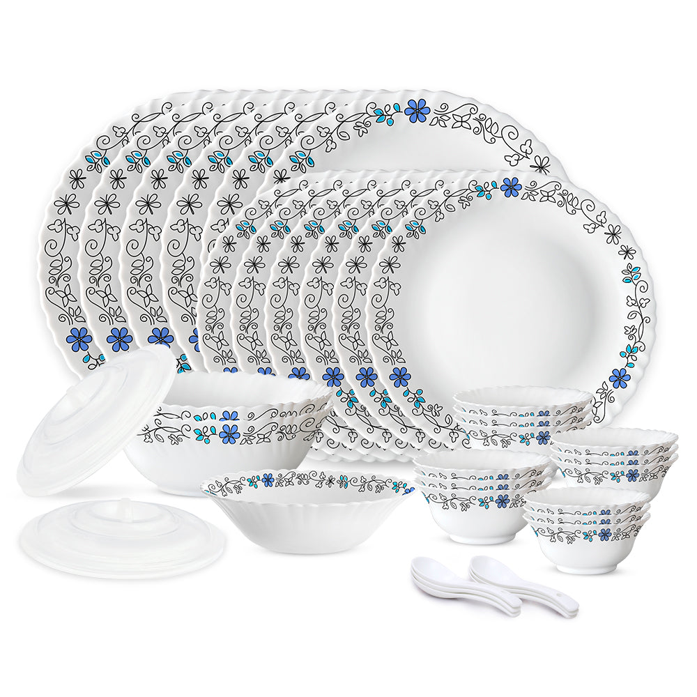 Borosil Larah Blue Iris 35 pc Dinner