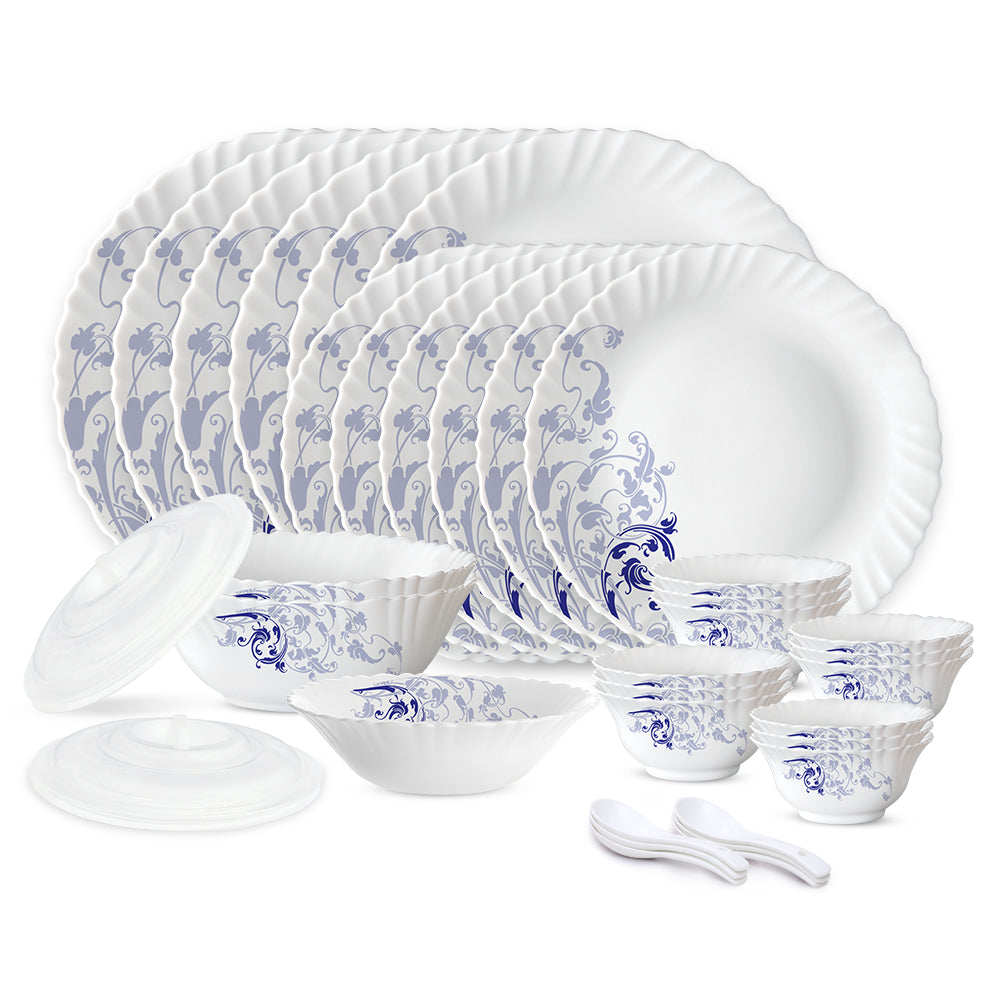 Borosil Larah Blue Eve 35 pc Dinner Set 35 pc Set: Serves 6