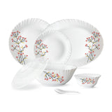 Borosil Larah Red Bud 47 pc Dinner Set