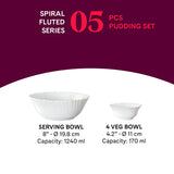 Borosil Larah Spiral 5 pc Pudding Set