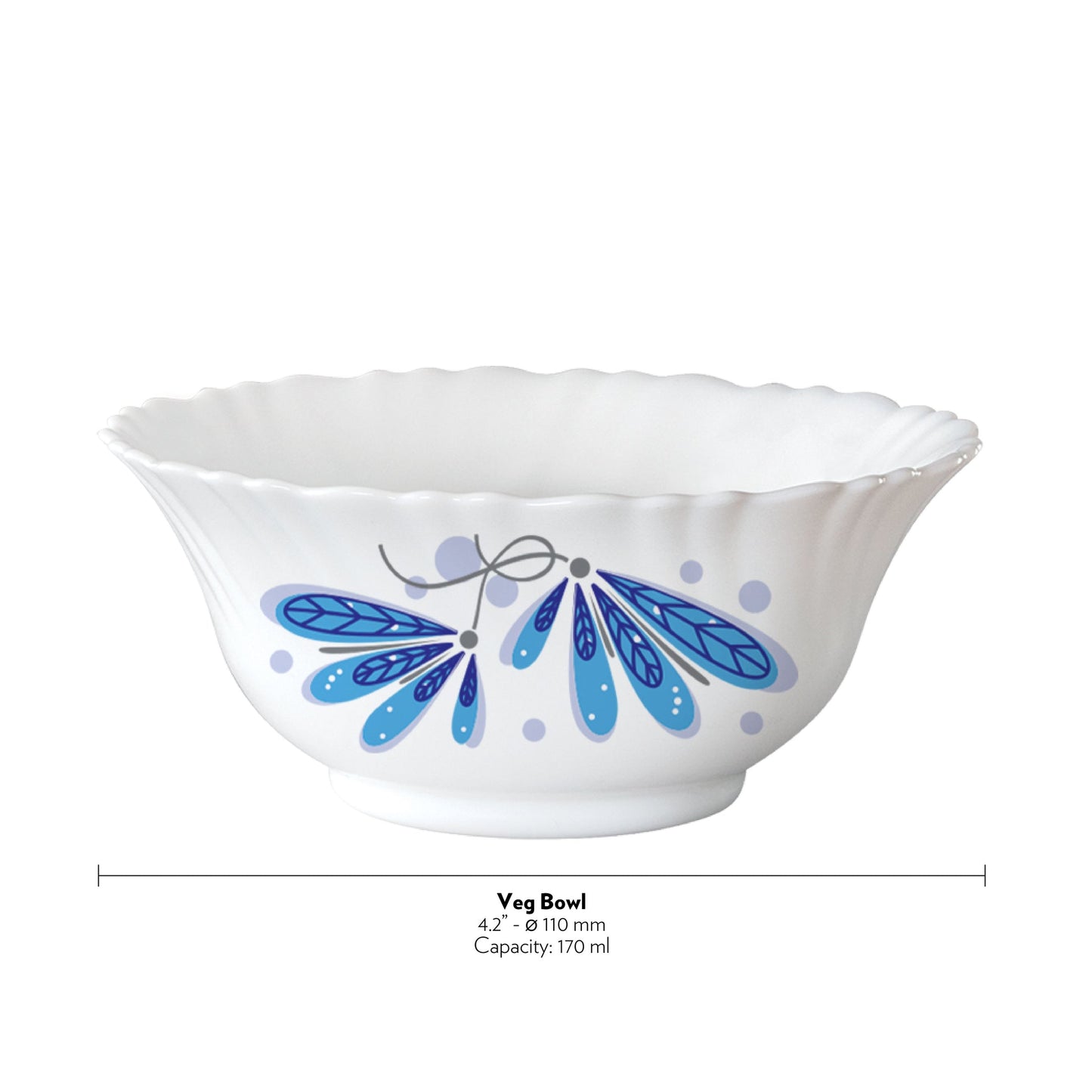 Borosil Larah Twilight 6 pc Veg Bowl