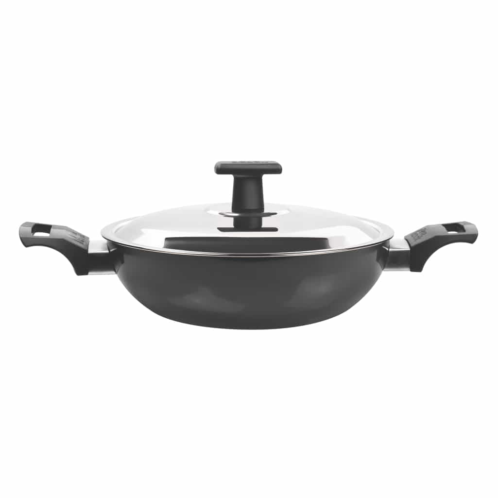 Milton Hard Anodized Kadhai With Stainless Steel