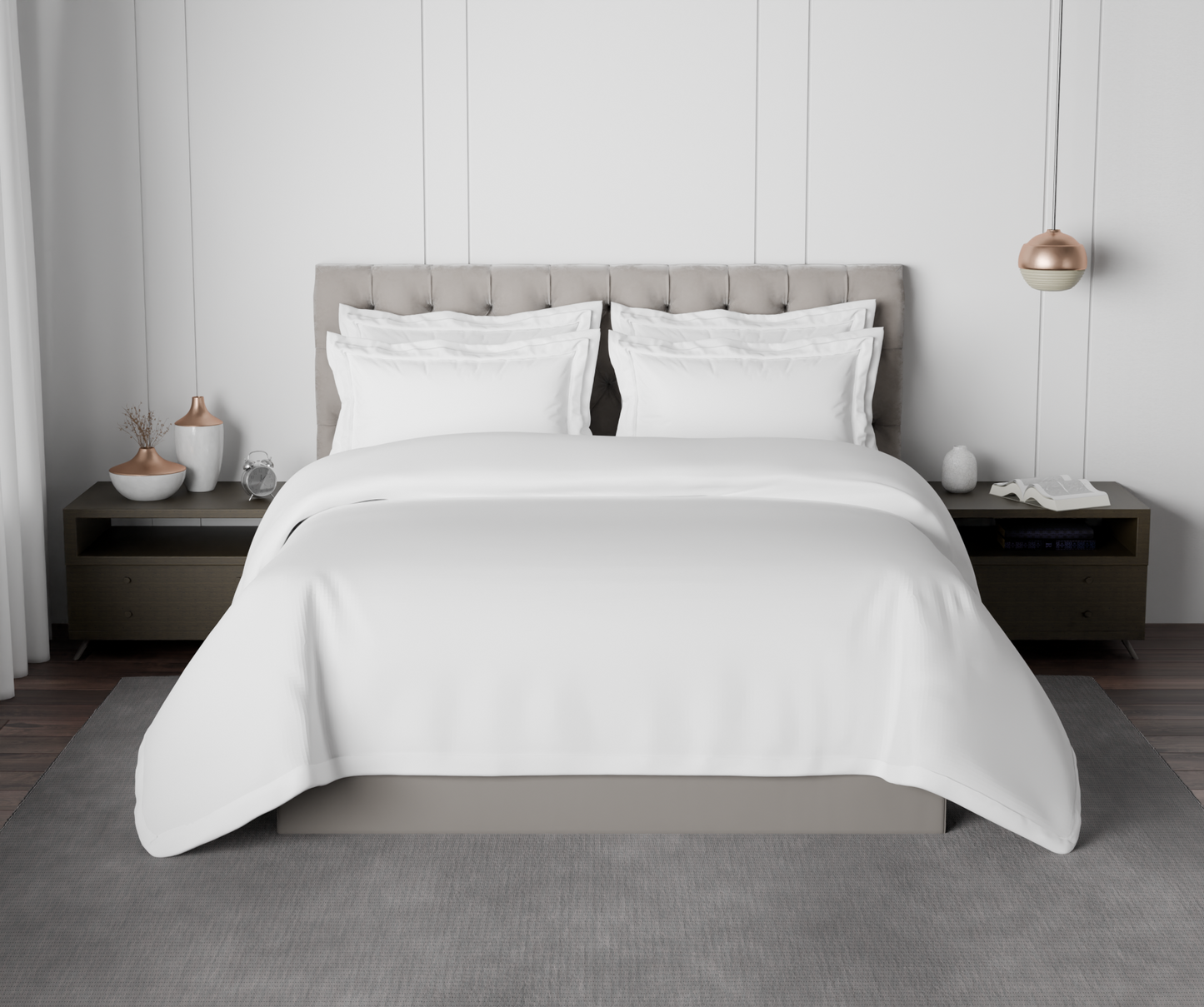 Spaces Solid White Hygro Cotton King Size Bedsheet - Hygro