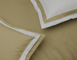 Spaces Solid White/Taupe - White Hygro Cotton King Size Bedsheet - Hygro