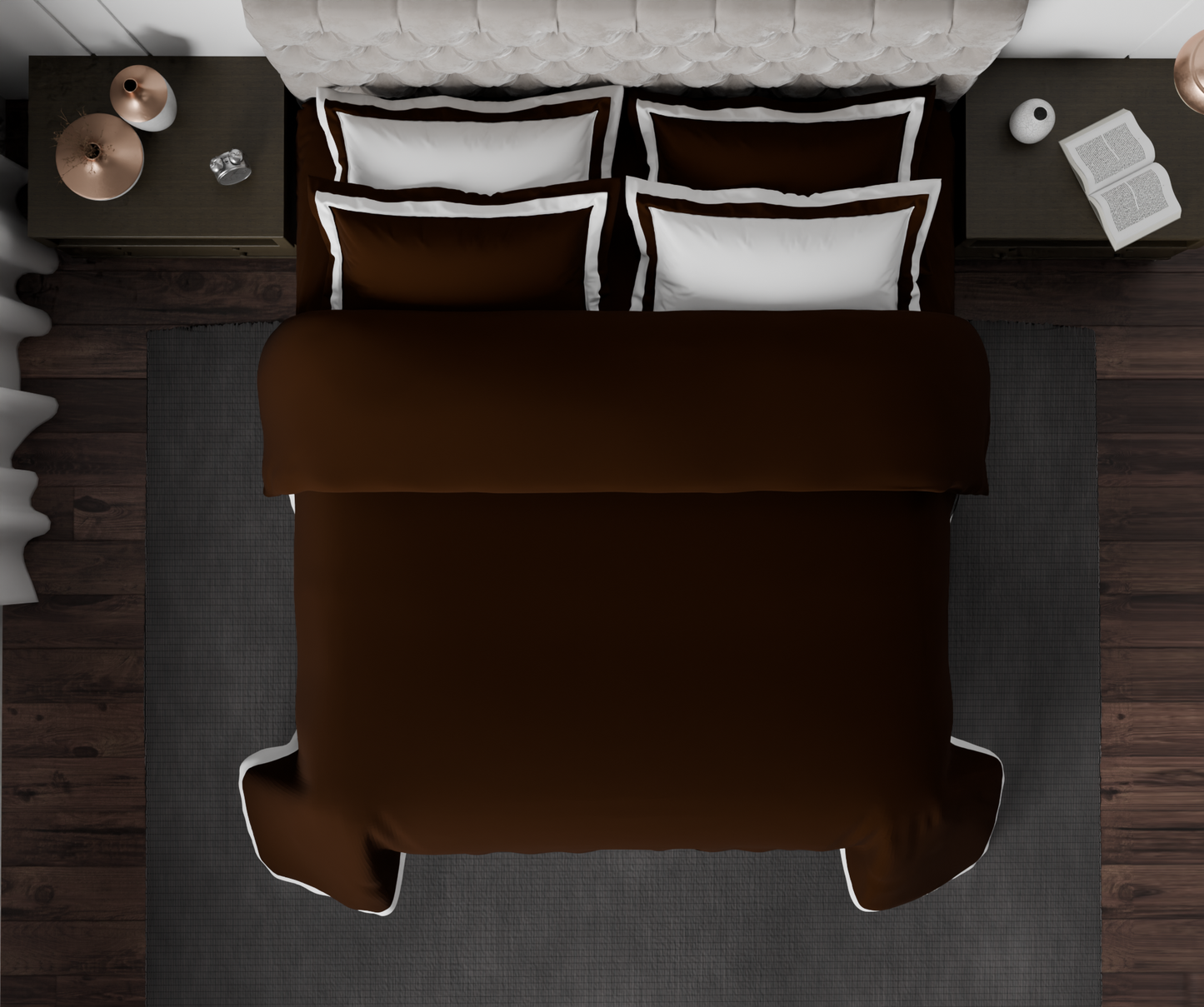 Spaces Solid Chocolate - Dark Brown Hygro Cotton King Size Bedsheet - Hygro