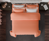 Spaces Solid Coral - Coral Hygro Cotton King Size Bedsheet - Hygro
