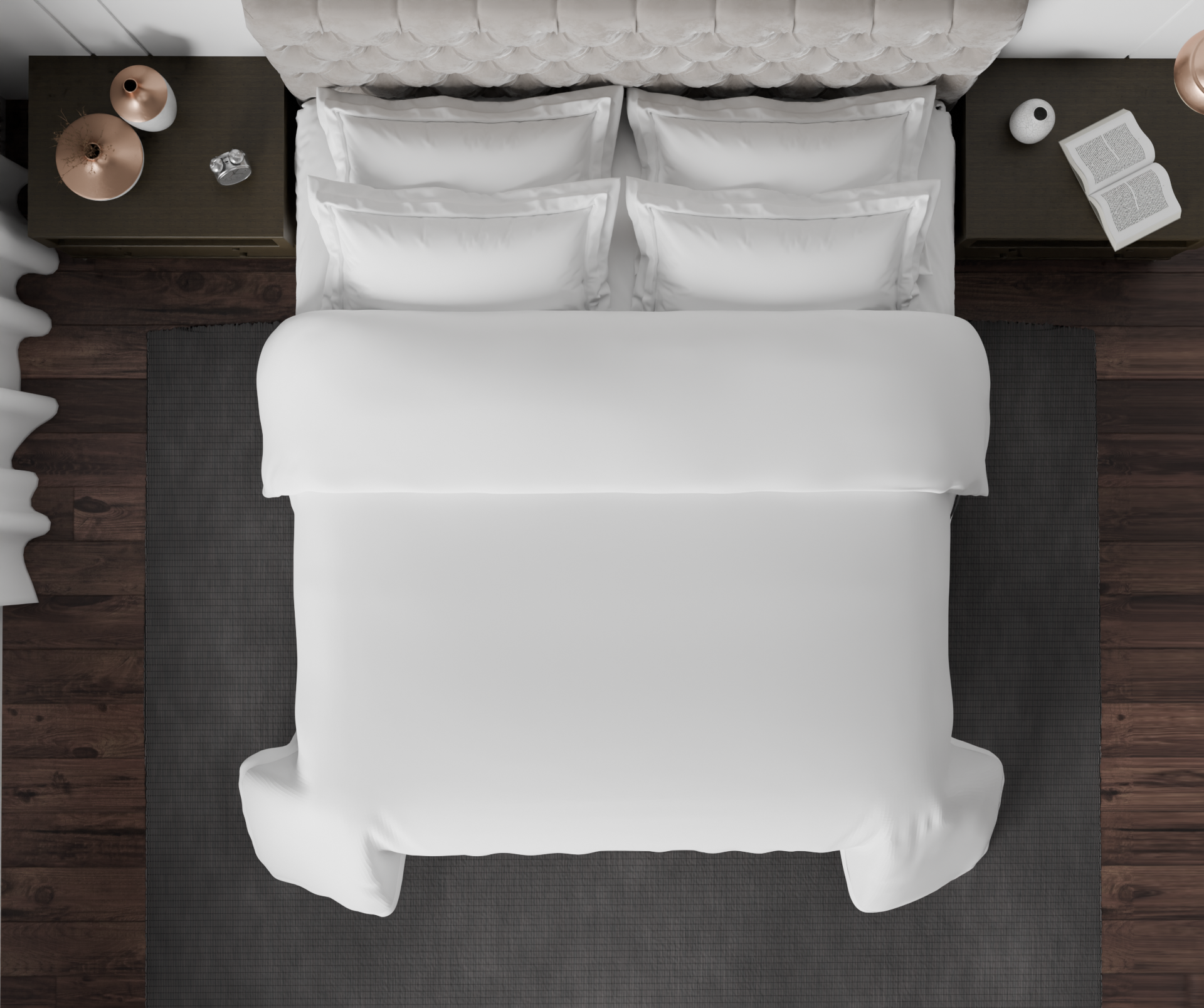 Spaces Solid White Hygro Cotton King Size Bedsheet - Hygro