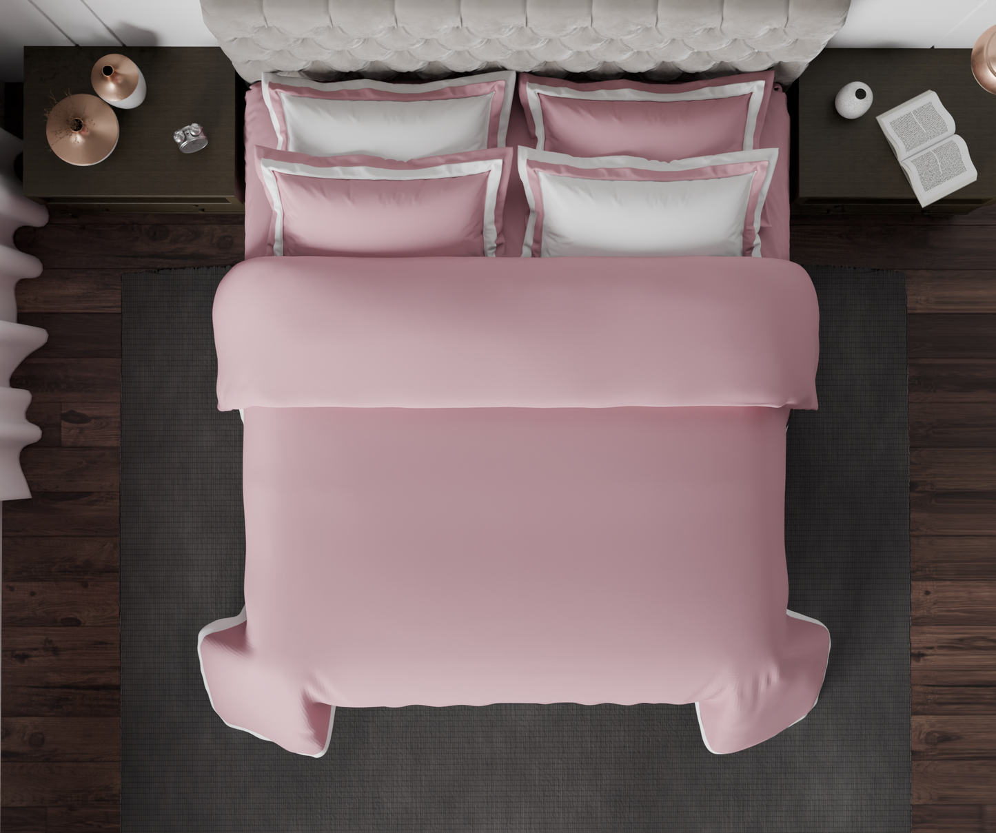 Spaces Solid Lilac - Light Violet Hygro Cotton King Size Bedsheet - Hygro