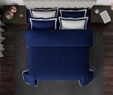 Spaces Solid Midnight Blue - Dark Blue Hygro Cotton King Size Bedsheet - Hygro