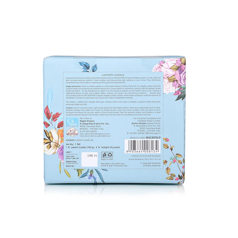 IRIS Botanics Wax Lantern Candle 720GM