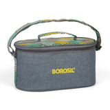 Borosil Foodluck Daisy Universal Glass Lunchbox, Olive Set of 4, 320ml x 2 + 400ml x 2