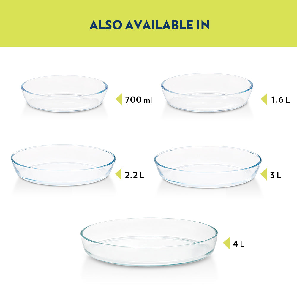 Borosil Oval Baking Dish, 1.6L