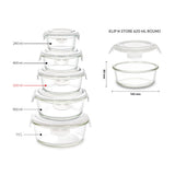 Borosil Tuff-Glass Klip n Store, Round Container