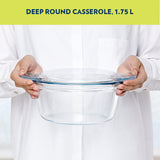 Borosil Deep Round Casserole, 1.75L